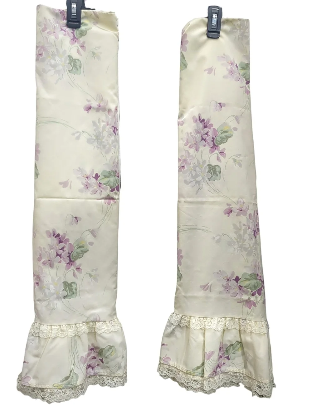 Vintage JCPenney Percale Ruffled Lace Floral Standard Pillowcase Set Cottagecore